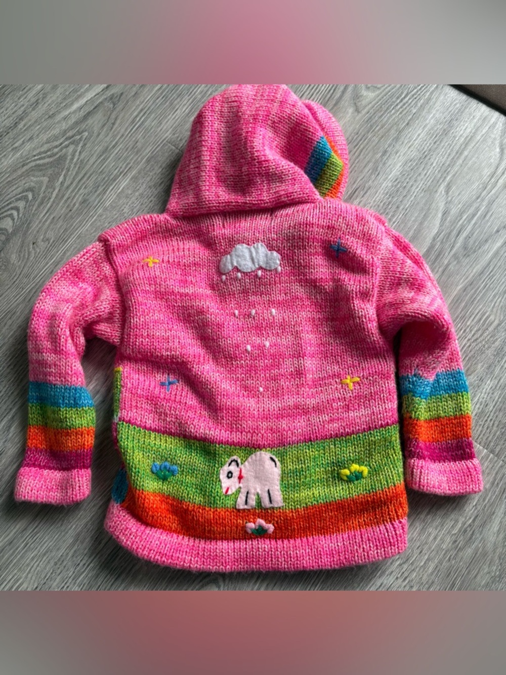 American South Side Vintage Peruvian Arpillera Embroidered Sun Llama Zip 2T - Picture 7 of 11